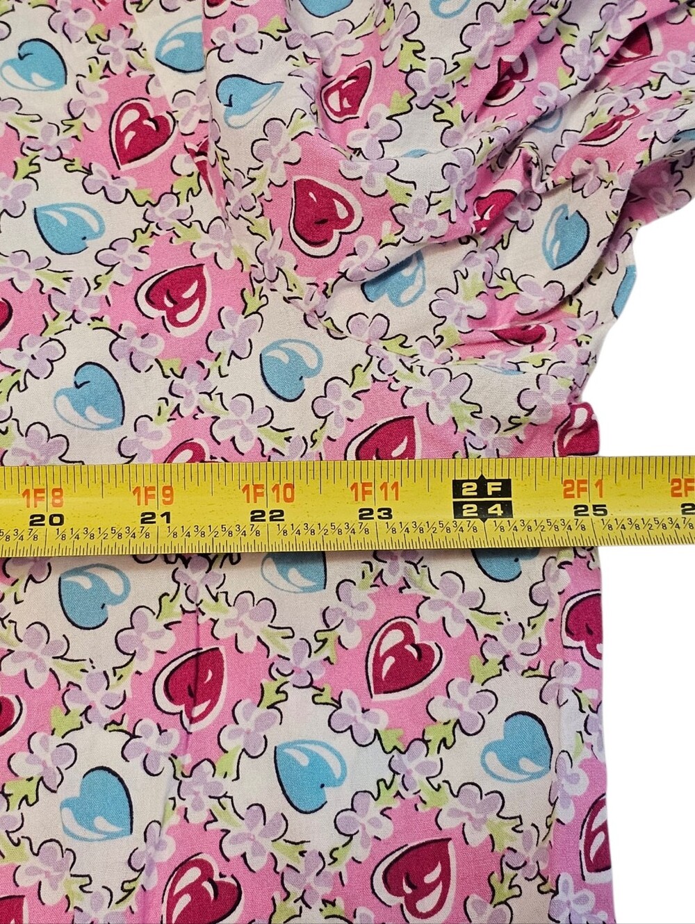 Nick & Nora Pajama Set Womens Size XXL 100% Cotton Hearts Multicolor Retro - Picture 12 of 12